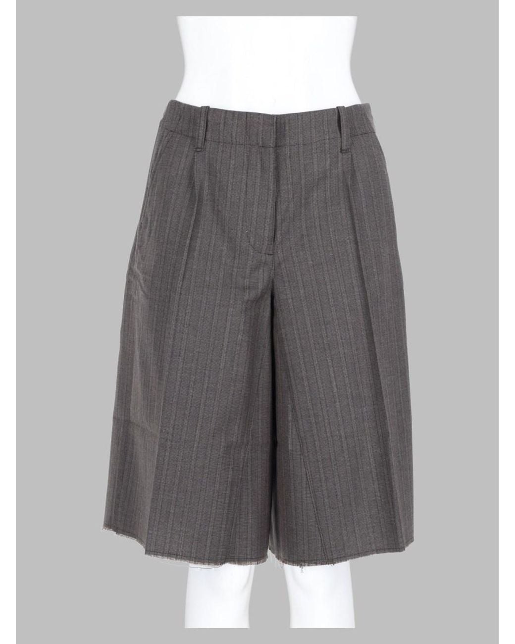 Our Legacy Gray Jumbo Wool Shorts Virgin Cotton