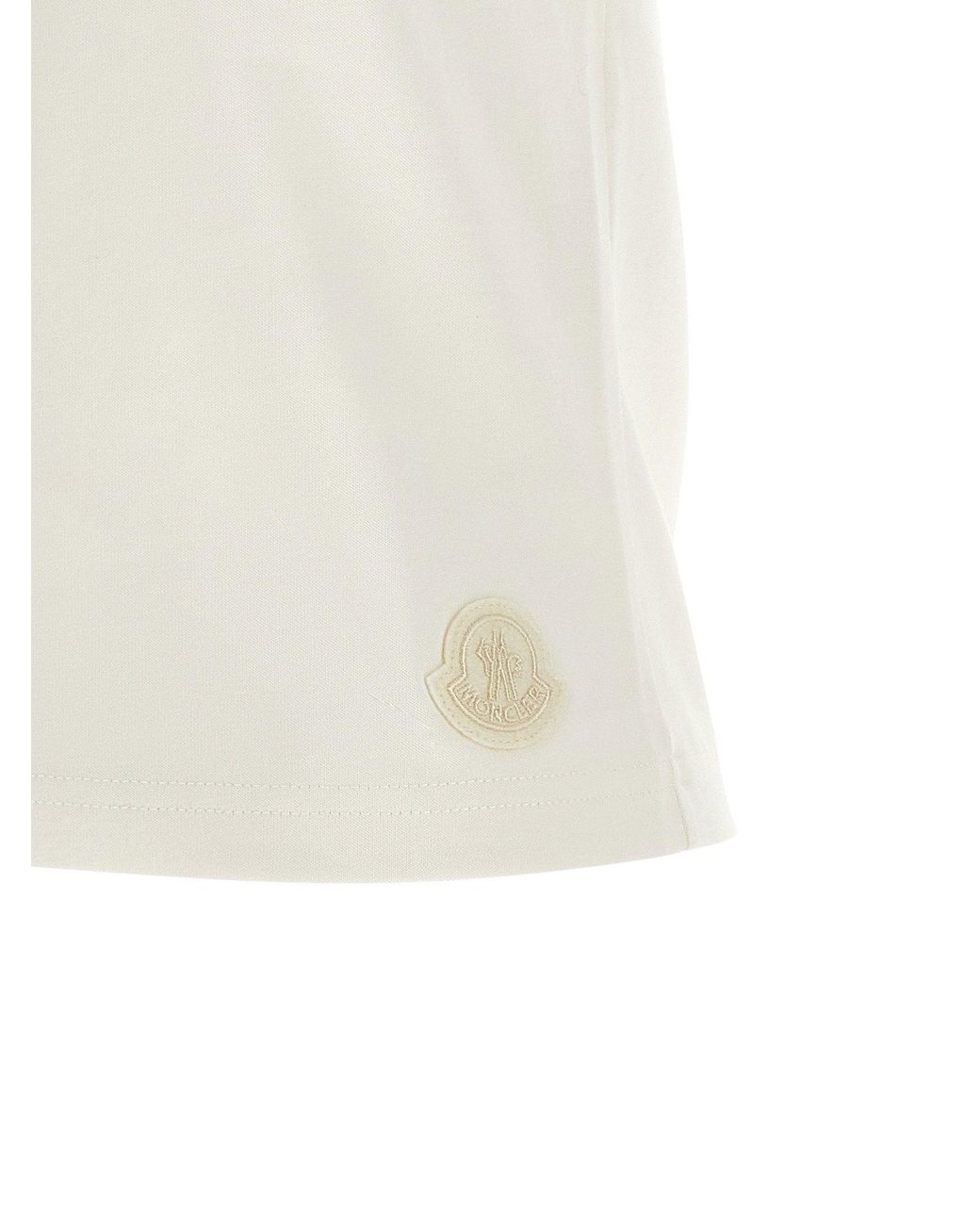 Moncler White Graphic Logo Print T-Shirt