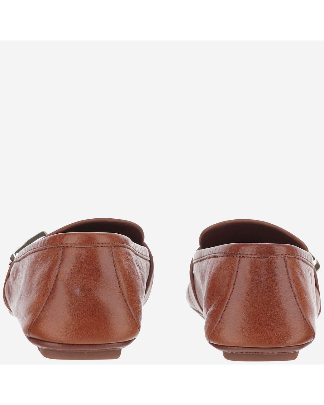 Gucci Brown Leather Loafers With Logo for men