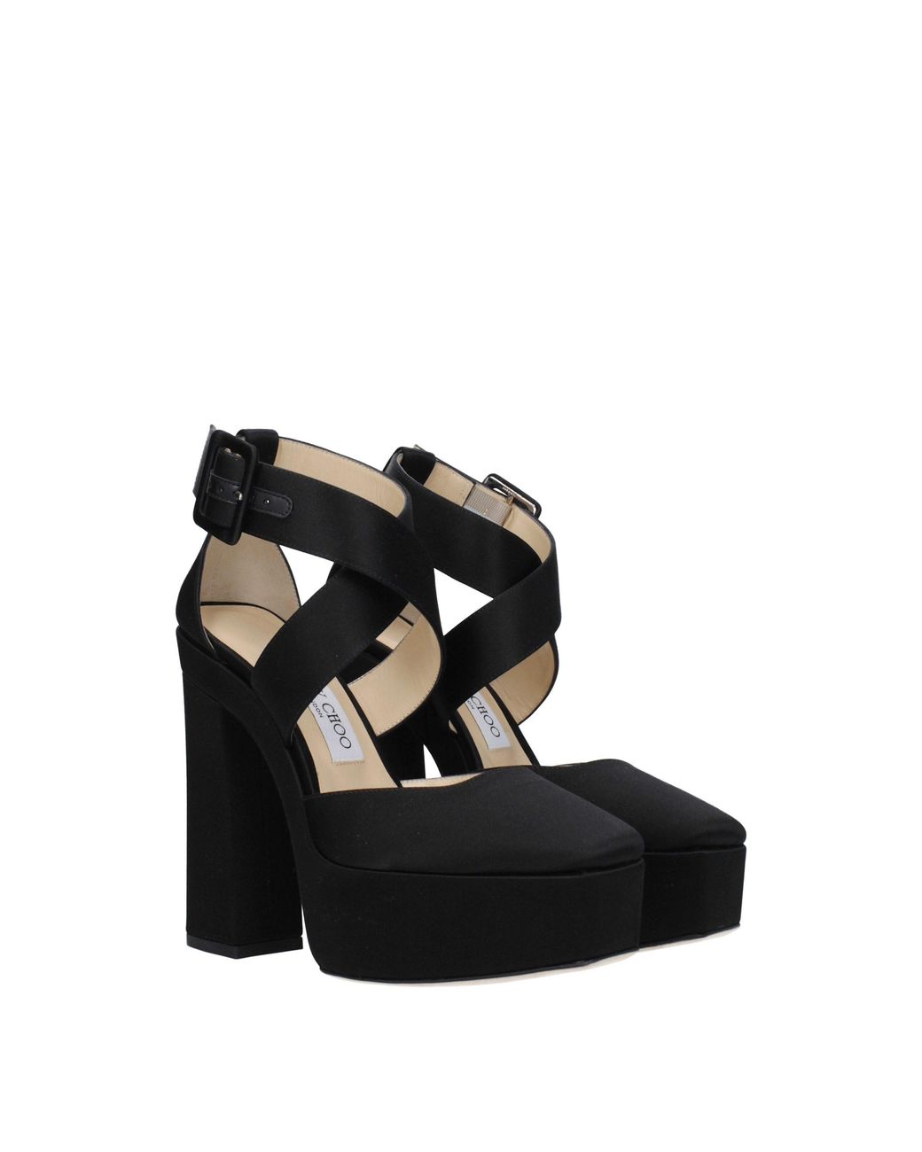 Jimmy Choo Black Satin Sandal