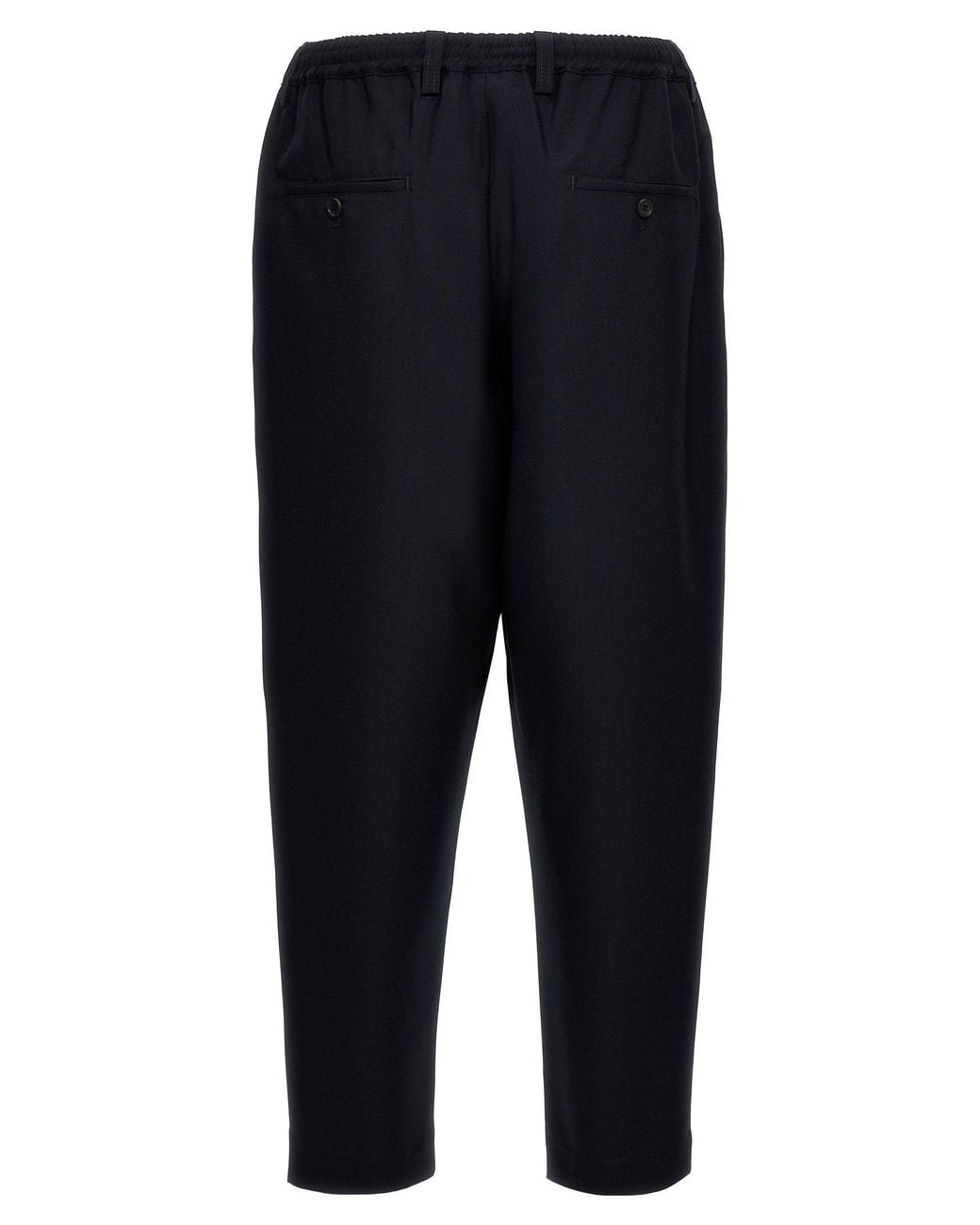 Marni Blue Tropical Wool Cropped Trousers