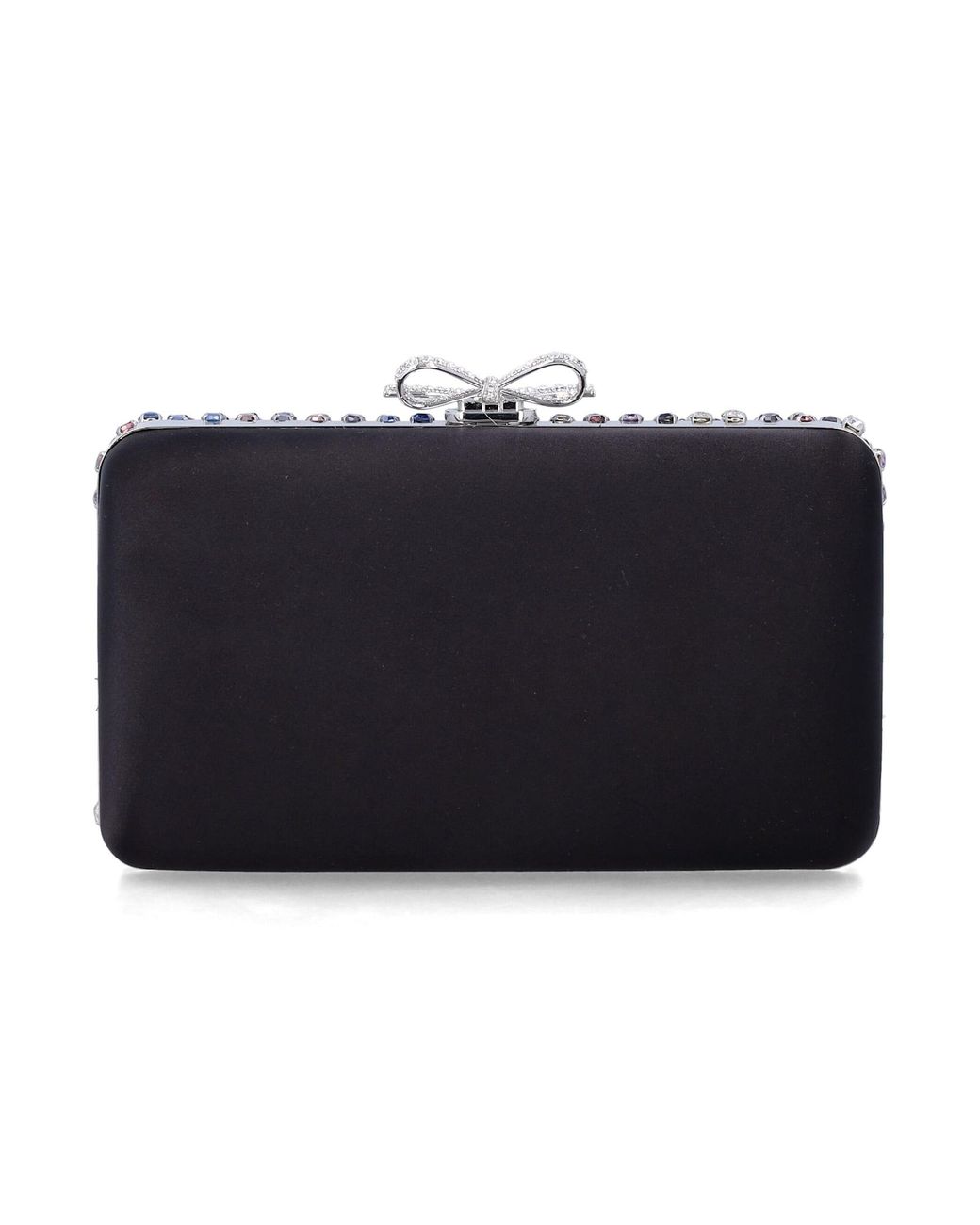 Self-Portrait Blue Multi Crystal Chainmail Clutch