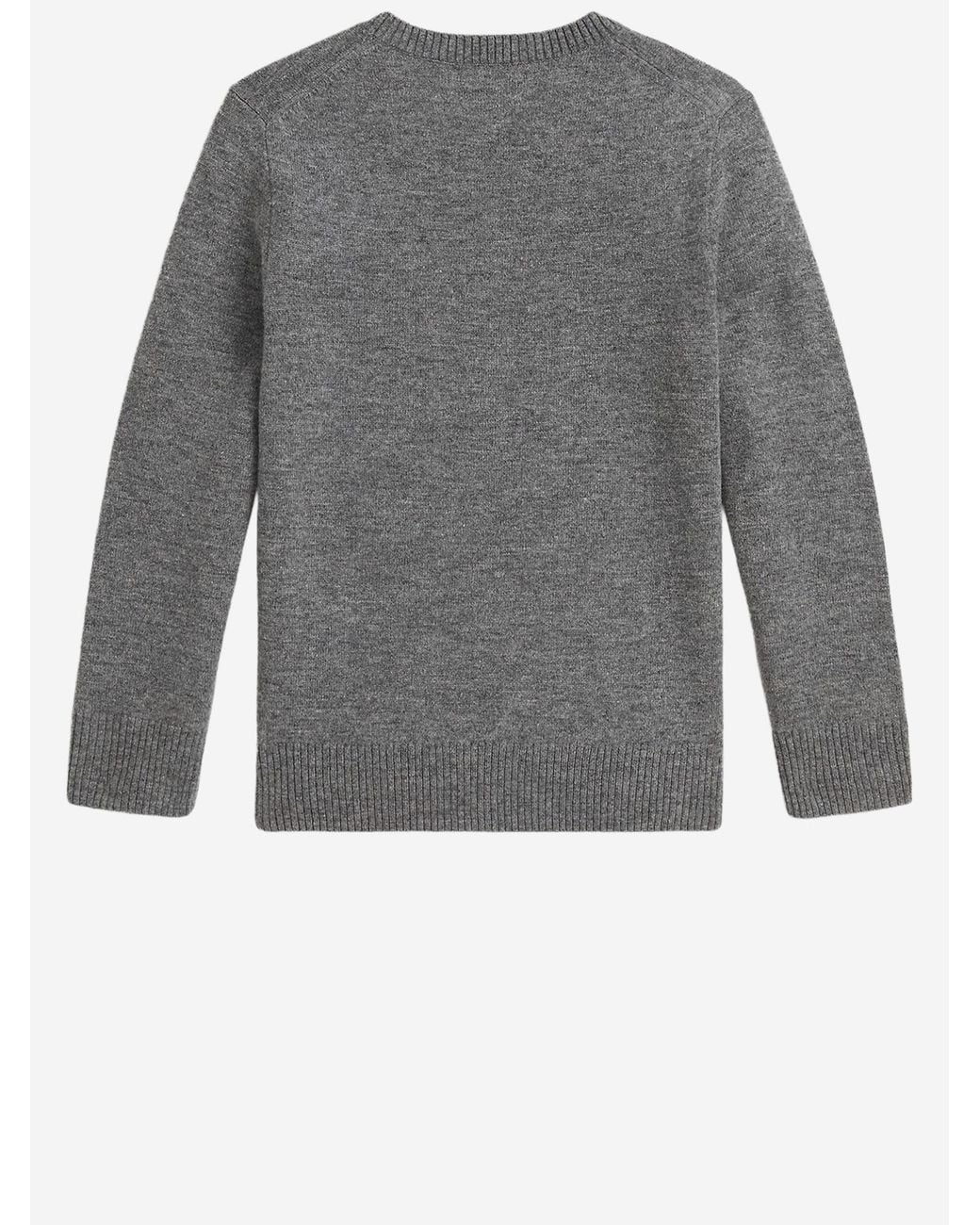 Polo Ralph Lauren Gray Wool Crewneck Sweater With Logo for men