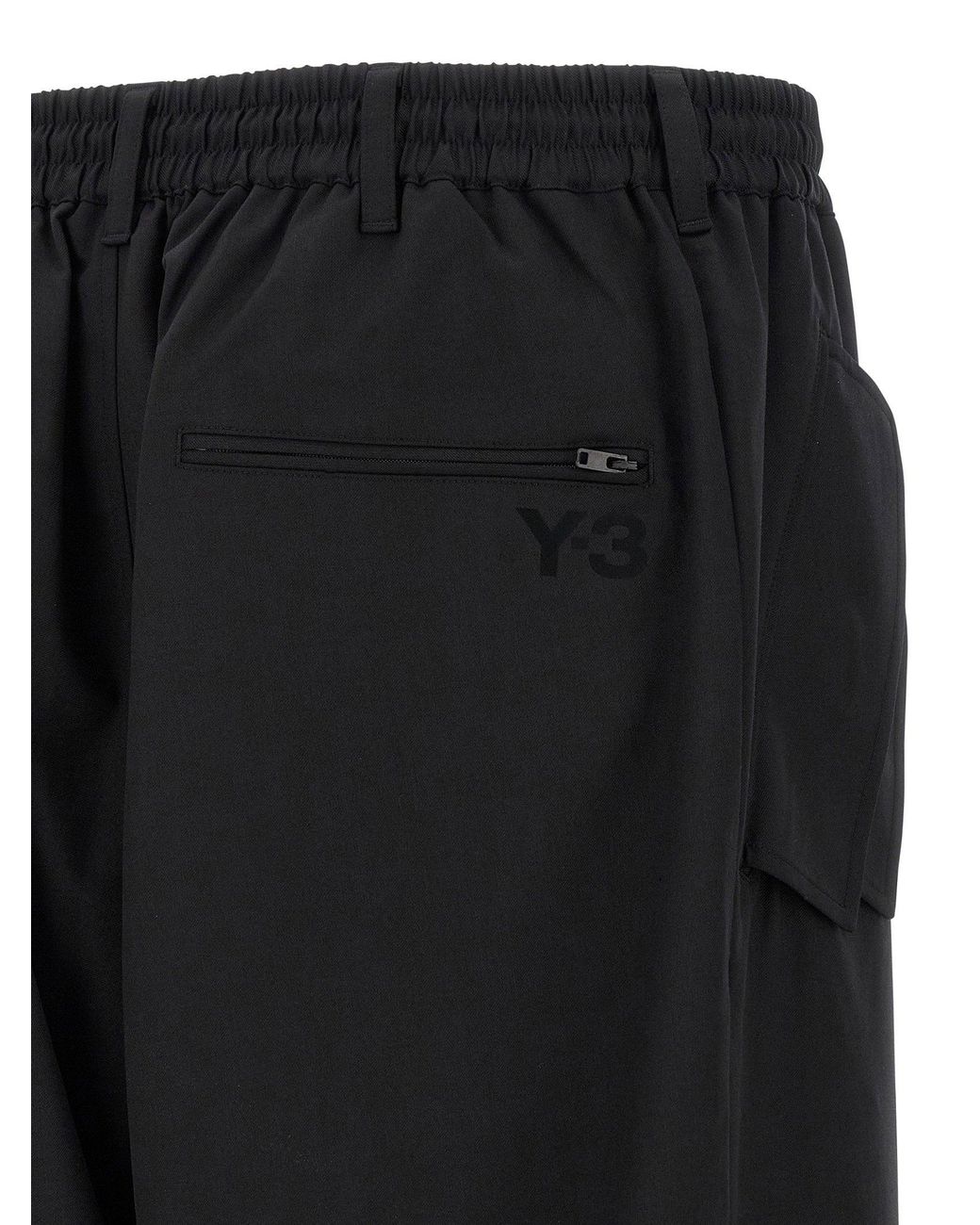 Y-3 Black Wool-Blend Trousers for men