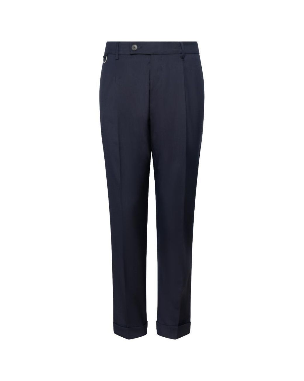 Low Brand Blue Slim Carrot-Fit Virgin Wool Trousers With Single Front Pleat for men