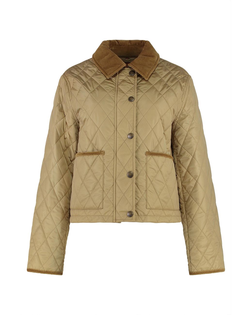 Burberry Natural Quilted Jacket With Snaps Polyamide