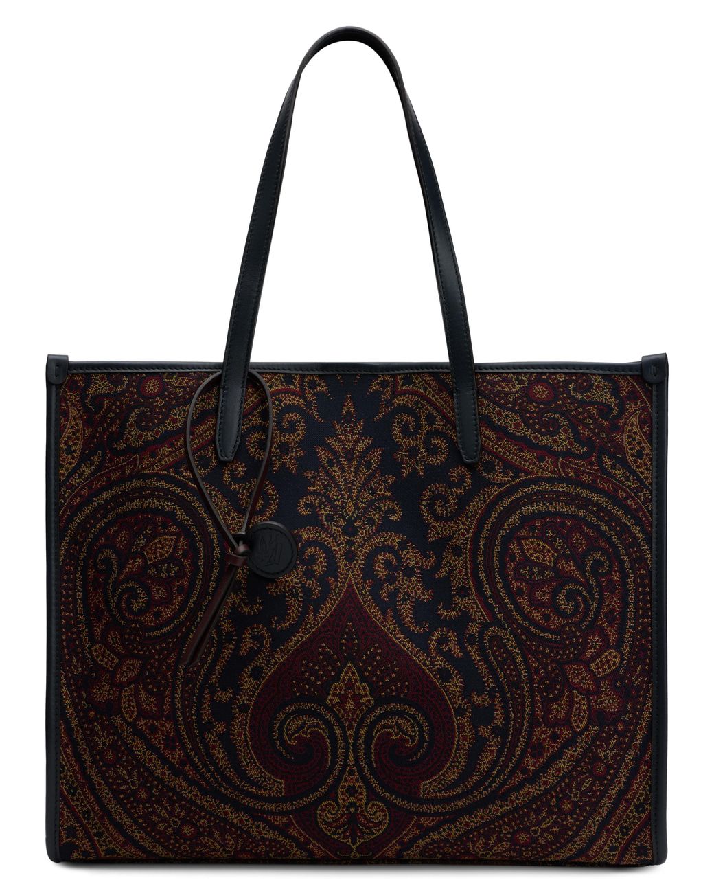 Etro Black Tote Bag Paisley Canvas