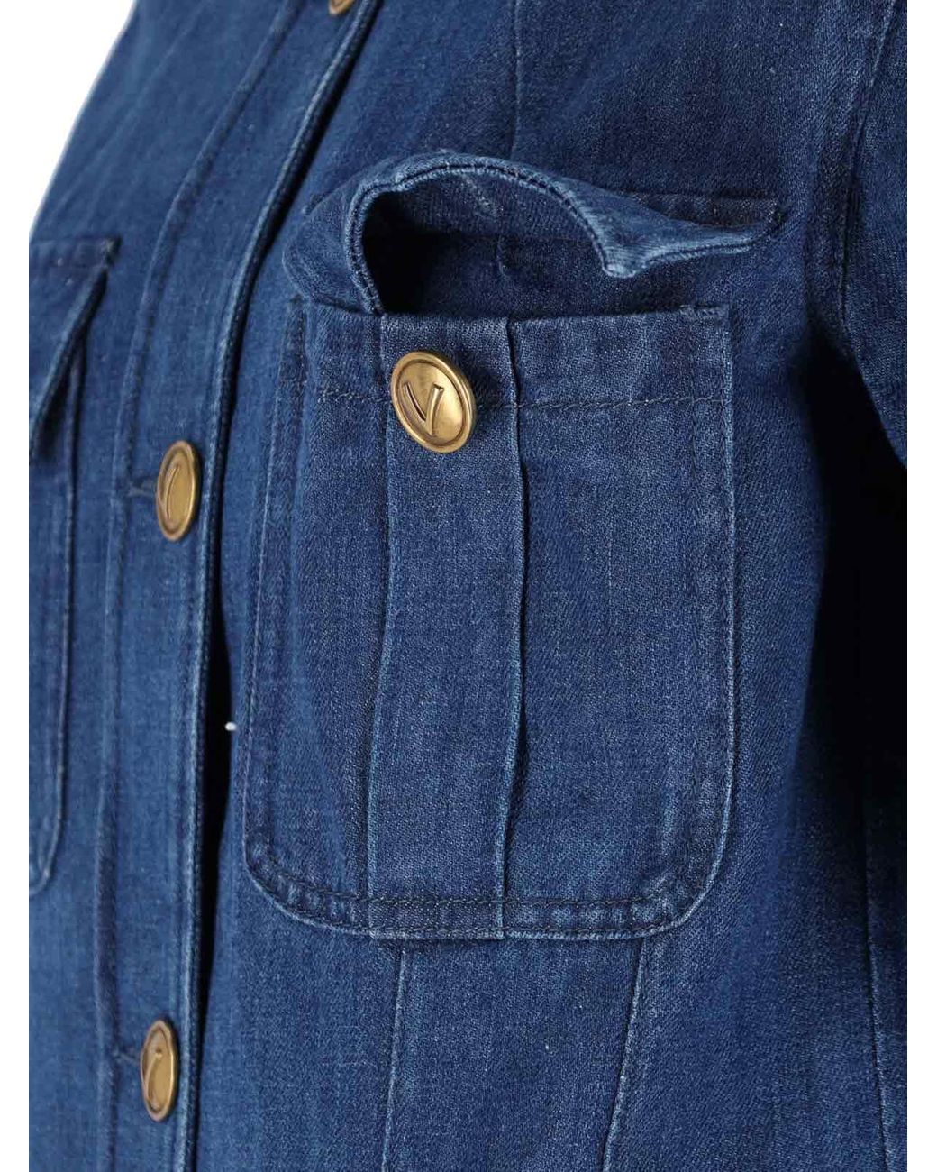 ジャケット Valentino Giacca Sahariana In Denim Valentino Garavani Sahariana Denim Jacket | Blue | FARFETCH