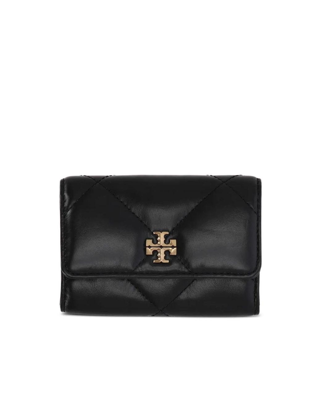 Tory Burch Black Kira Diamond Quilted Logo Card Case Accessories Wallets
