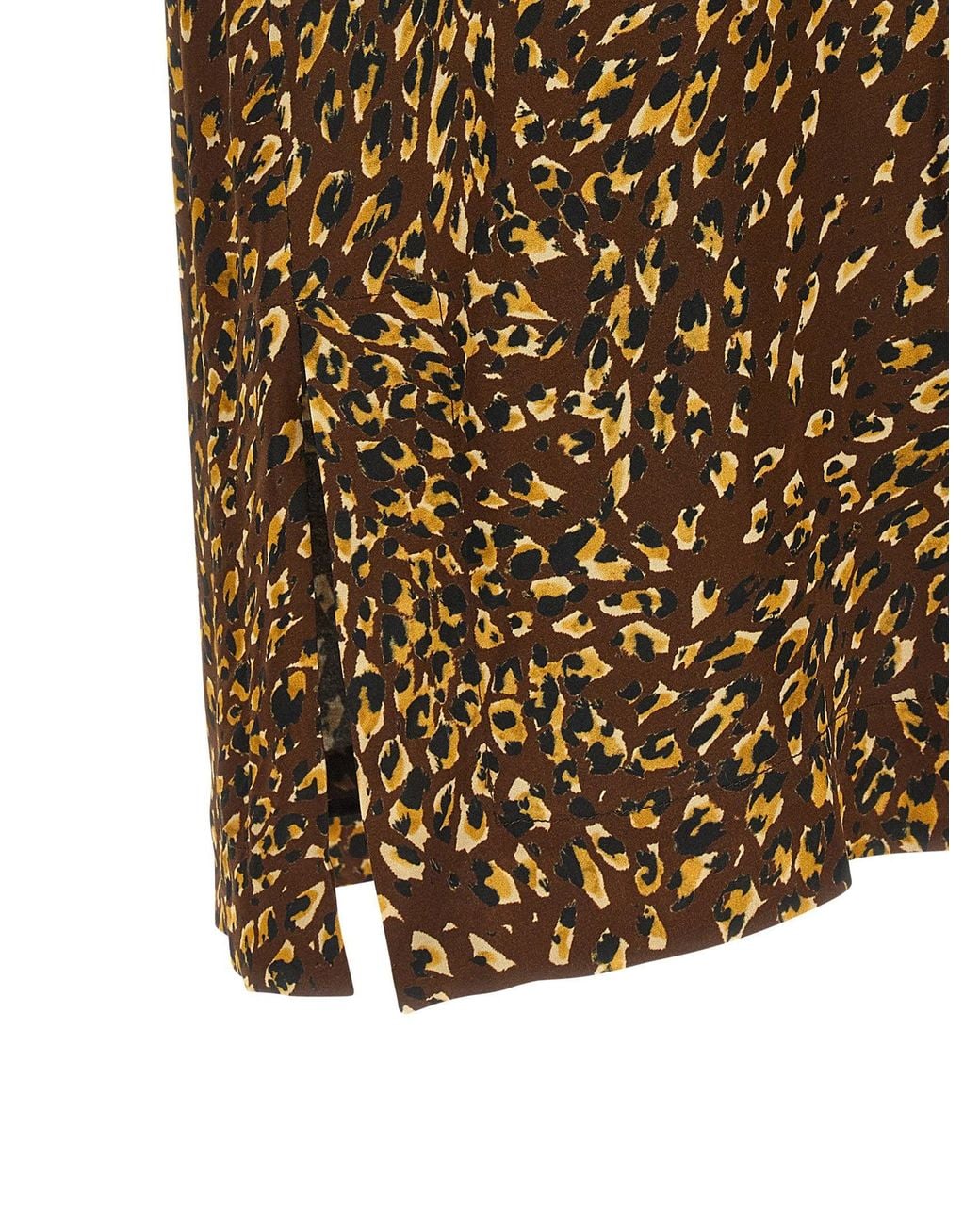 Twinset Brown Animal-Print Skirt