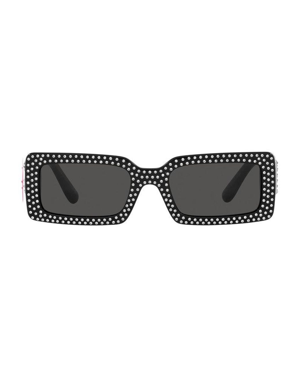Dolce & Gabbana Black Sunglasses Rectangle Full Rim, Frame And Dark Lens Dg4447B501-87