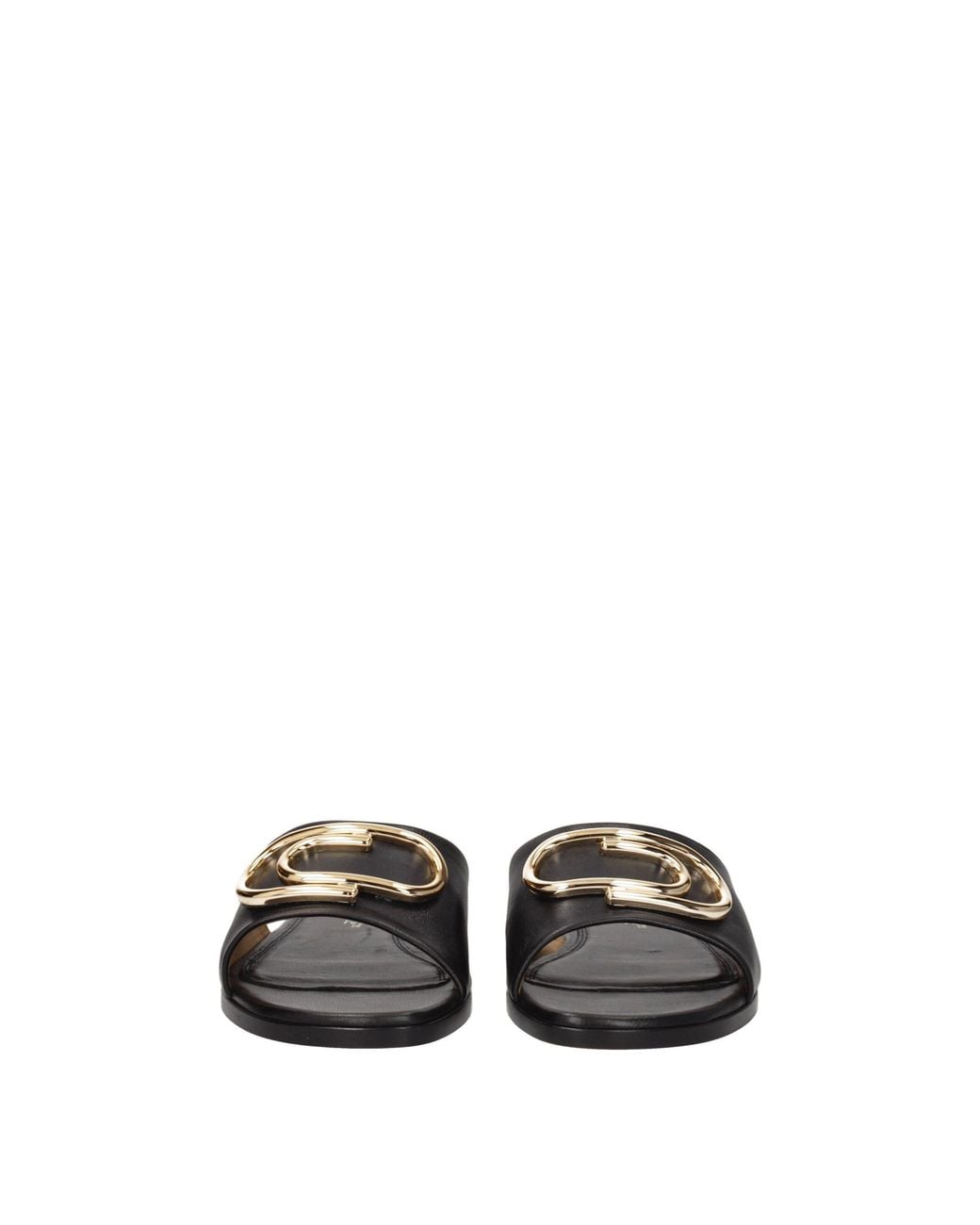 Off-White c/o Virgil Abloh Black Leather Slide Sandals