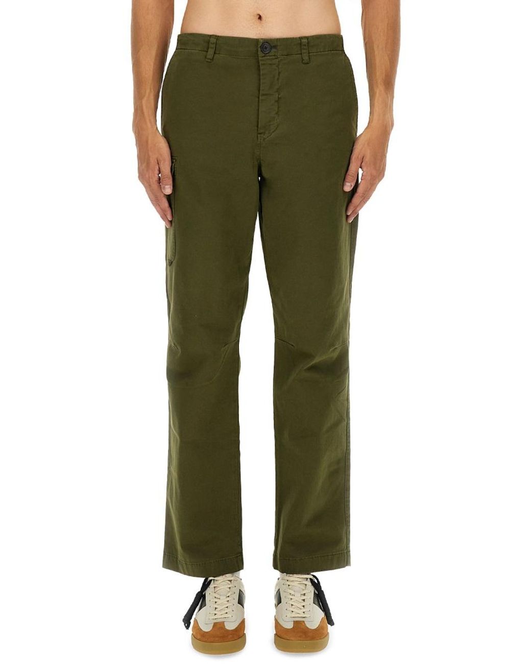 Paul Smith Green Ps Paul Smith Organic Cotton Cargo Pants for men