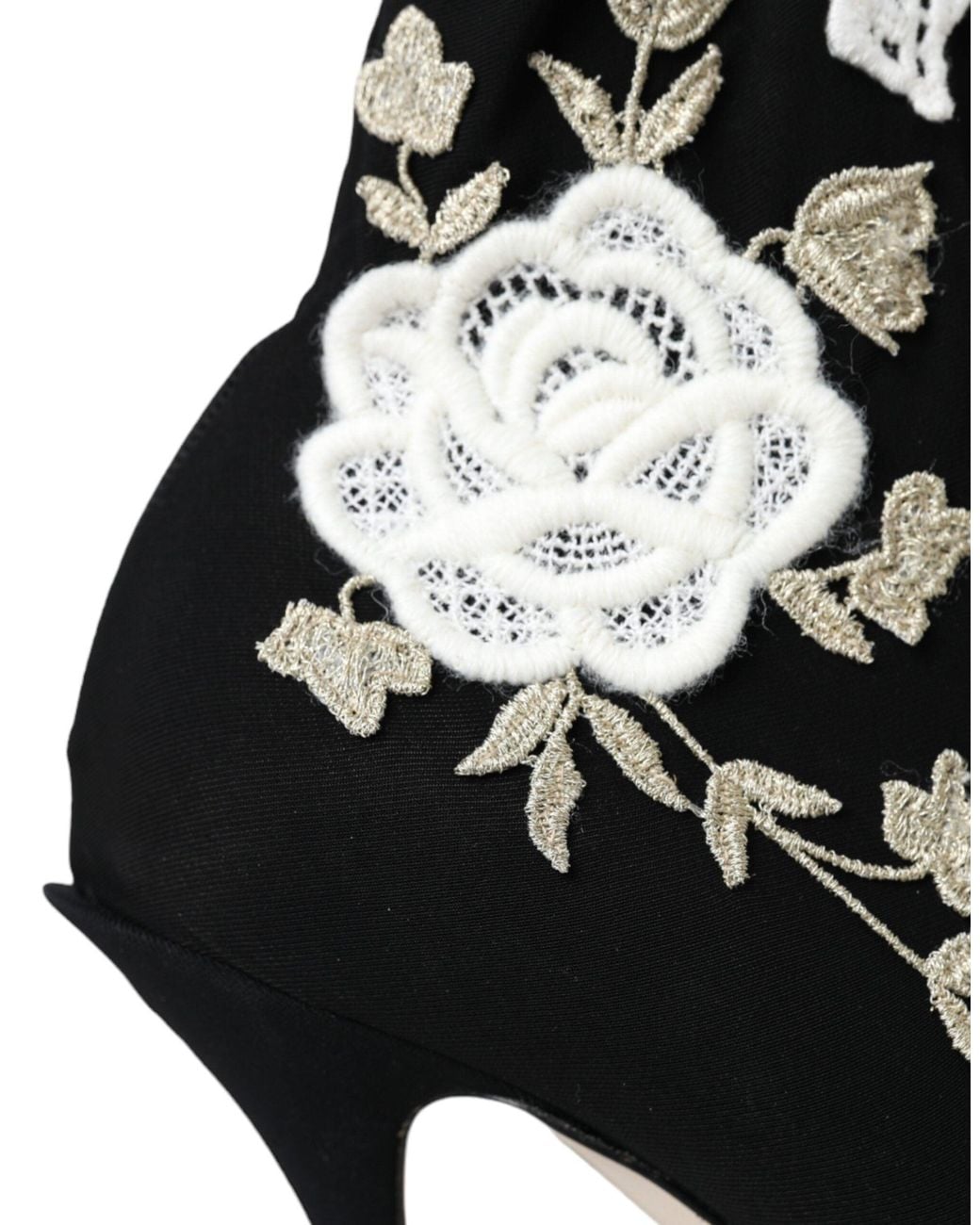 Dolce & Gabbana White Dolce & Gabbana Floral Embroidered Boot