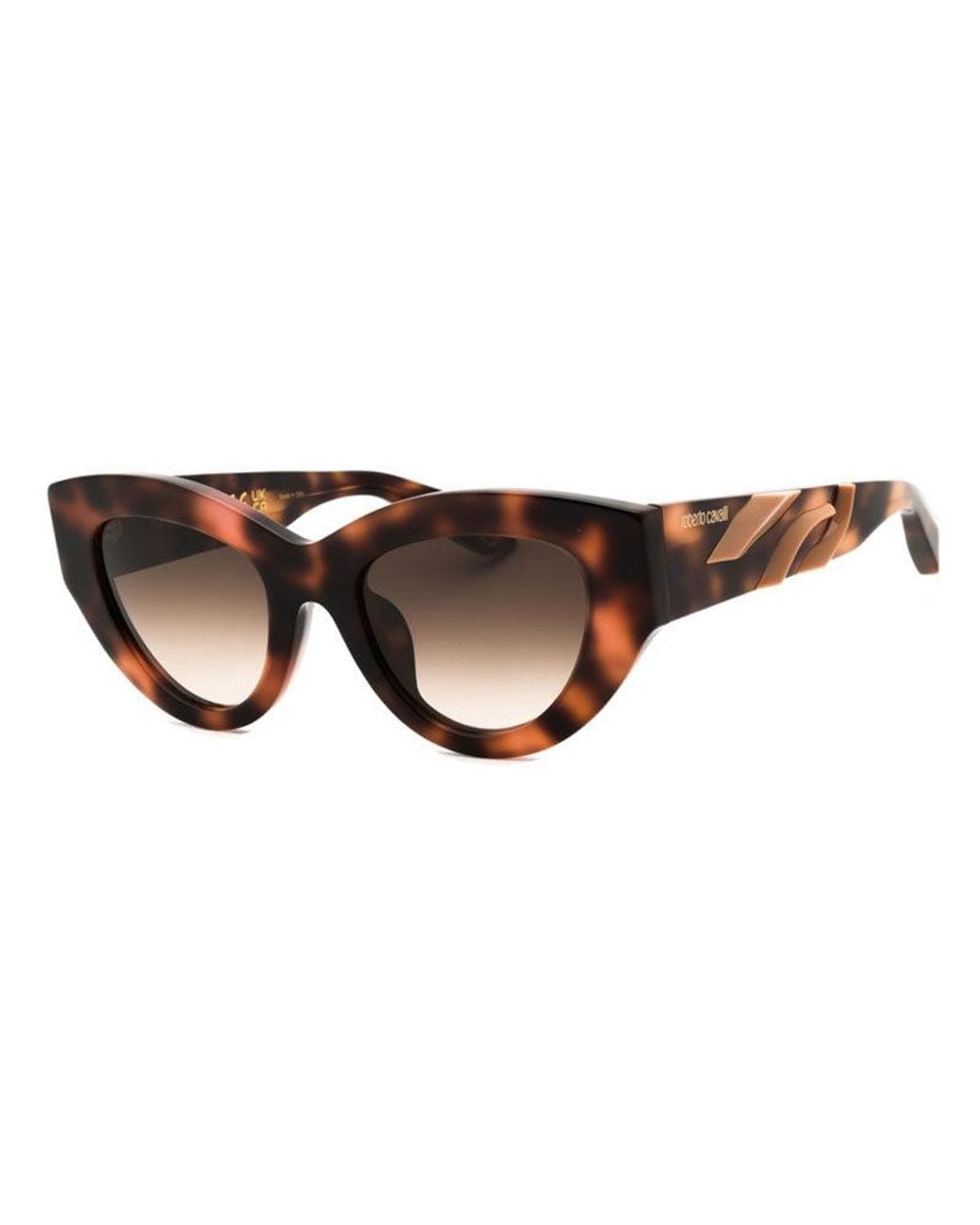 Roberto Cavalli Brown Roberto Cavalli Src009M Cat-Eye Tortoiseshell Sunglasses