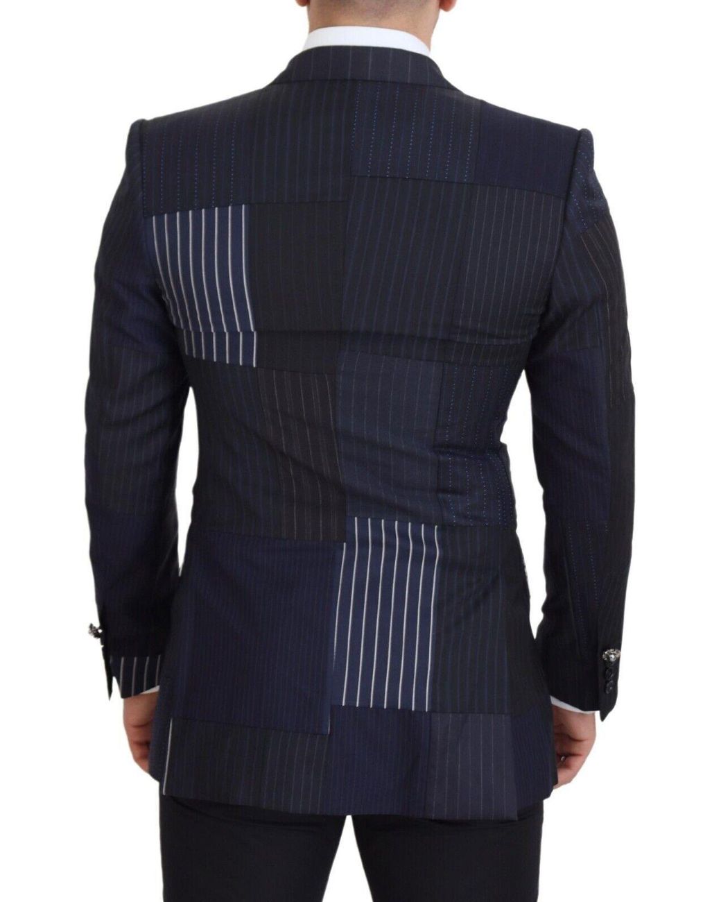 Dolce & Gabbana Blue Elegant Slim-Fit Double Breasted Blazer for men
