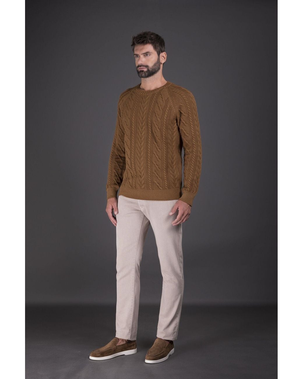 Moorer Black Cable Knit Sweater for men