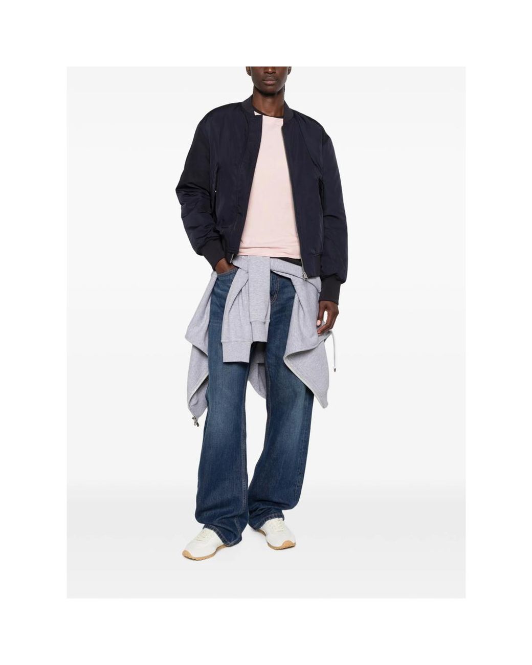 Closed Blue Logo-Patch Bomber Jacket
