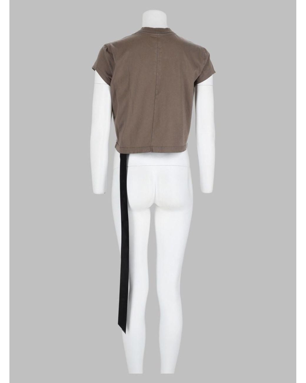 Rick Owens White Cropped Cotton T-Shirt T-Shirts And Polos