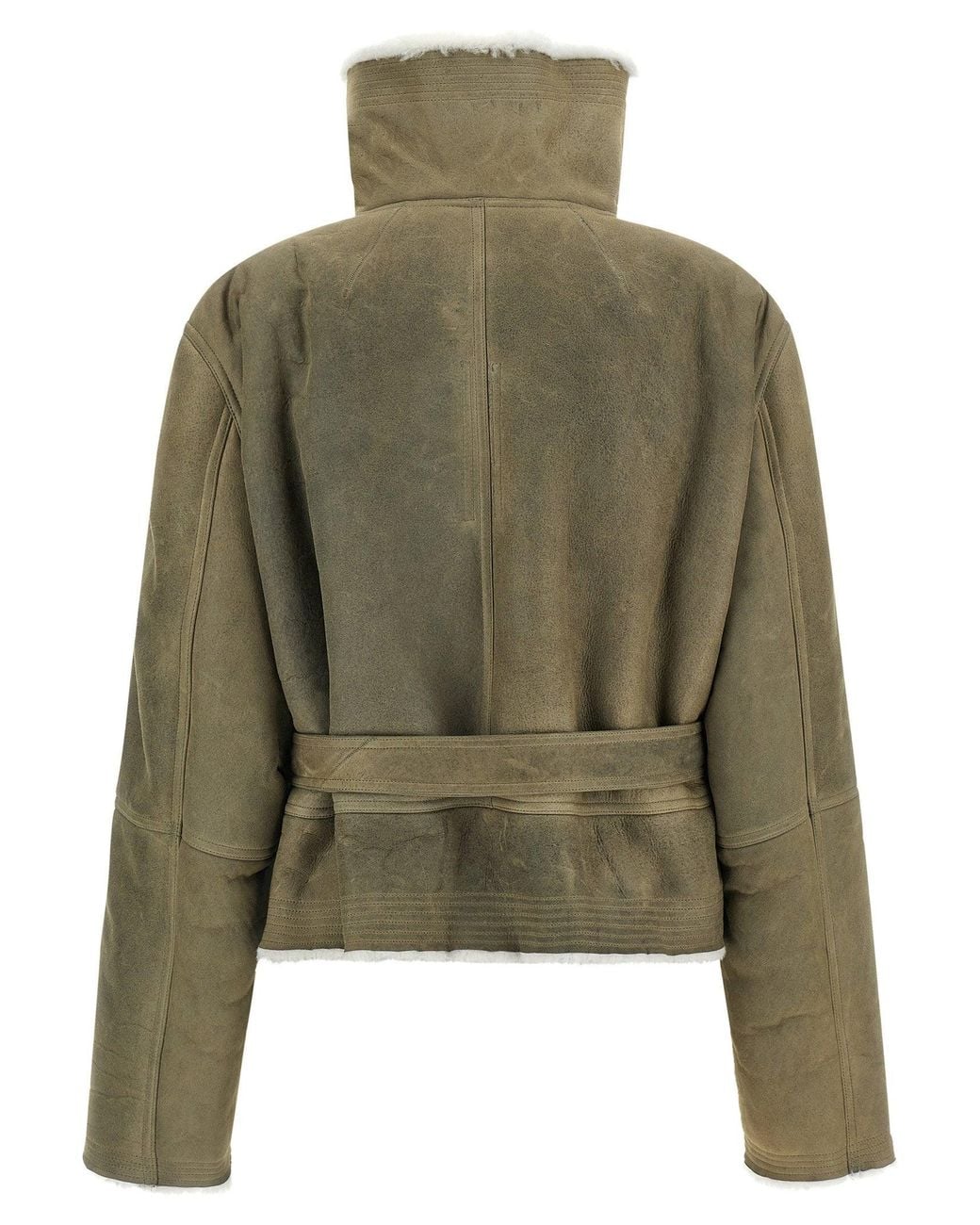 Rick Owens Green Cropped Flight Jacket