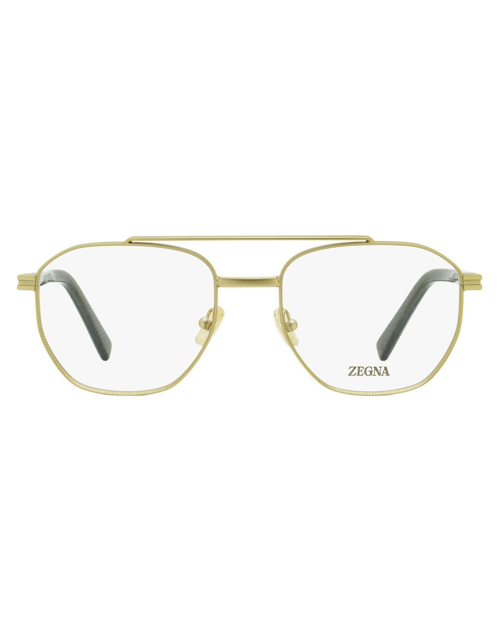 Zegna Black Geometric Pilot Eyeglasses Ez5285 035 53Mm Metal/Plastic (Acetate) for men