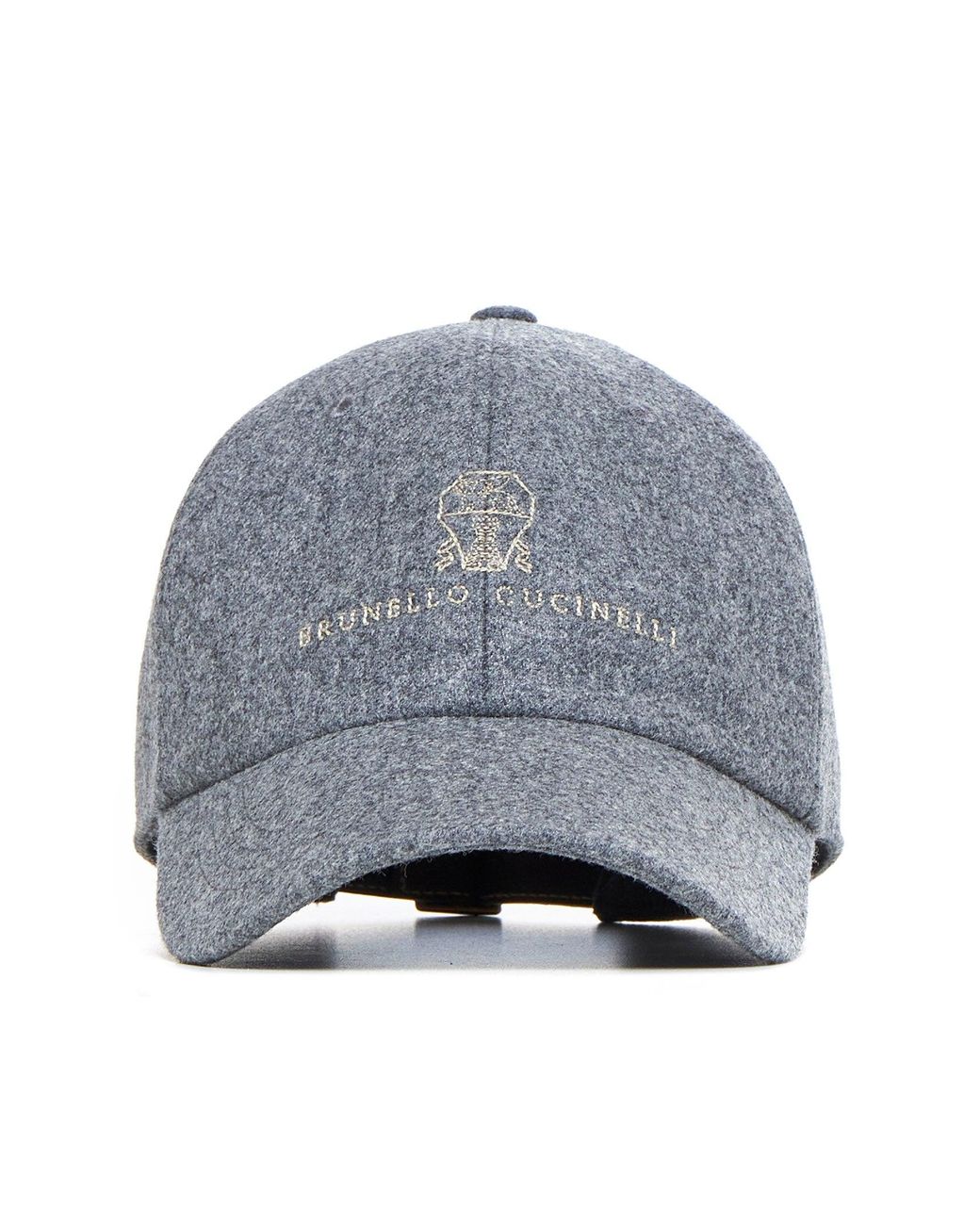 Brunello Cucinelli Gray Wool Baseball Cap for men