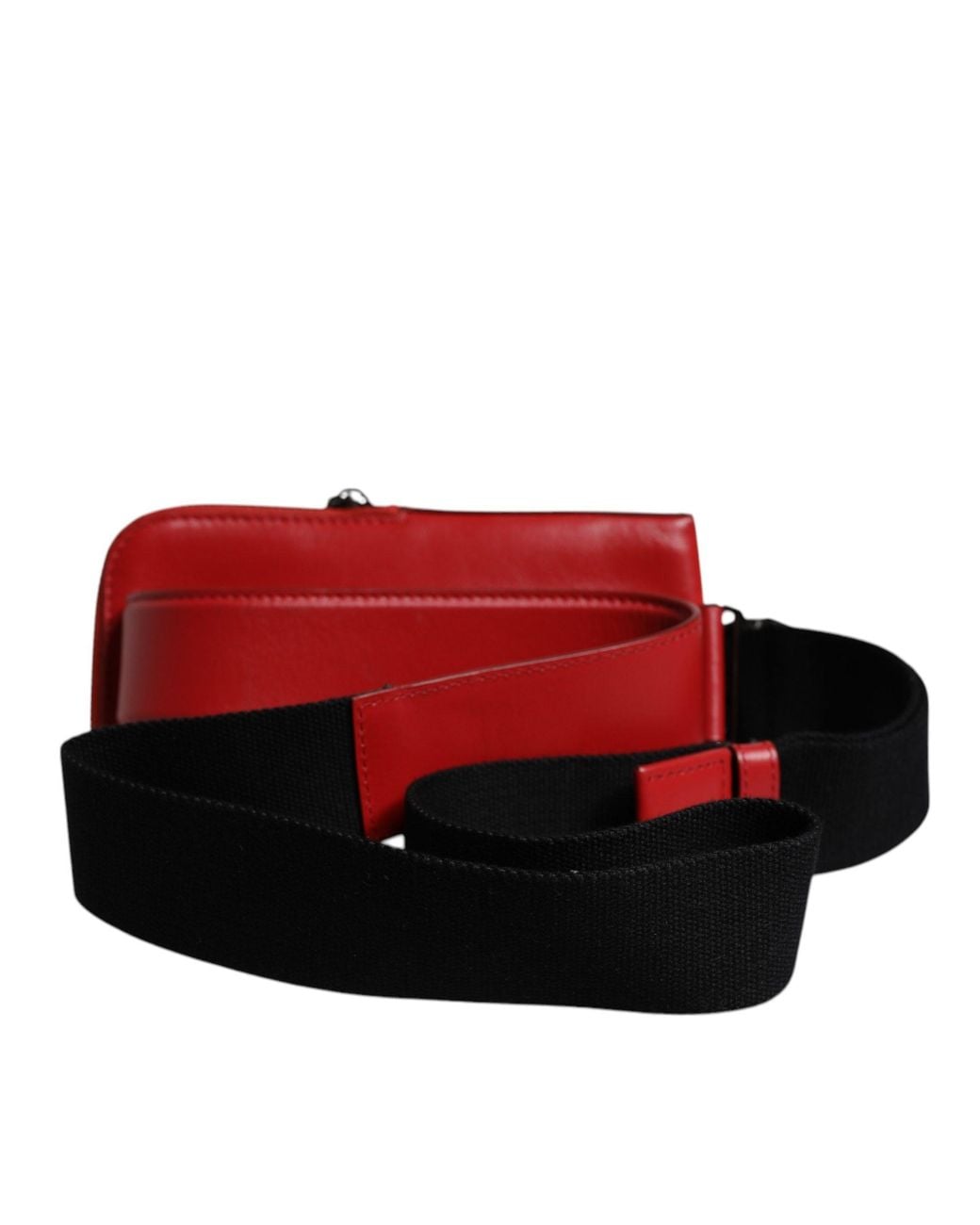 Dolce & Gabbana Red Calfskin Leather Phone Cardholder Crossbody Bag And Viscose Calf