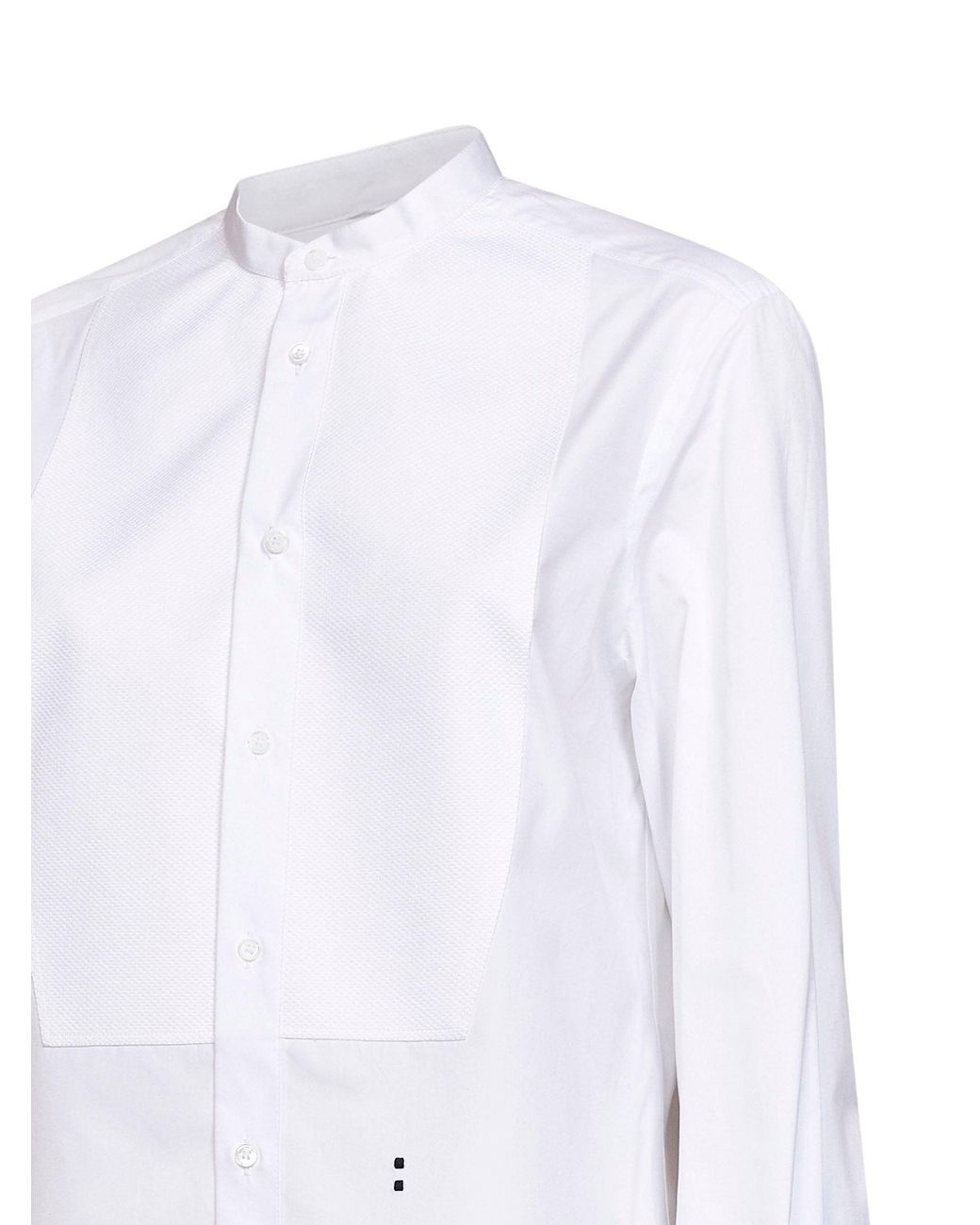 Fendi White Cotton Poplin Slim-Fit Shirt With Front Plastron