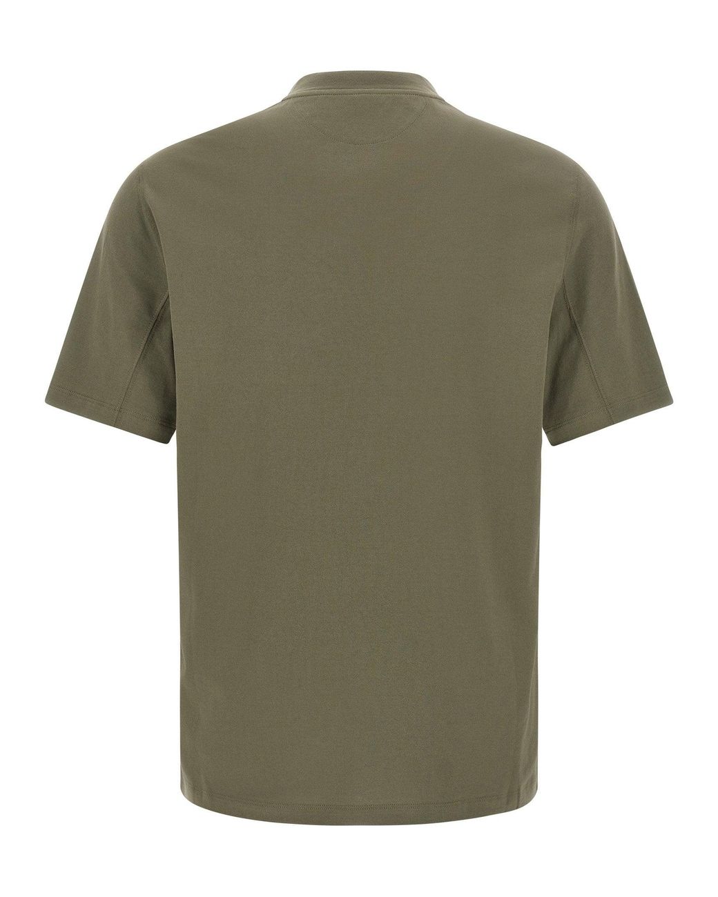 Brunello Cucinelli Green Logo-Embroidered Cotton Jersey T-Shirt for men