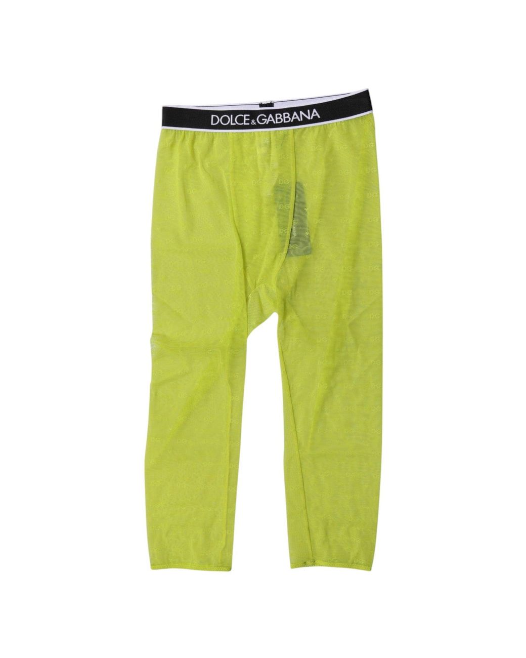 Dolce & Gabbana Yellow Dolce & Gabbana Logo-Embroidered Nylon Leggings