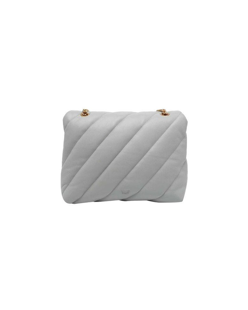 Pinko Gray Shoulder Bag Calf Leather Shoulder-Bags