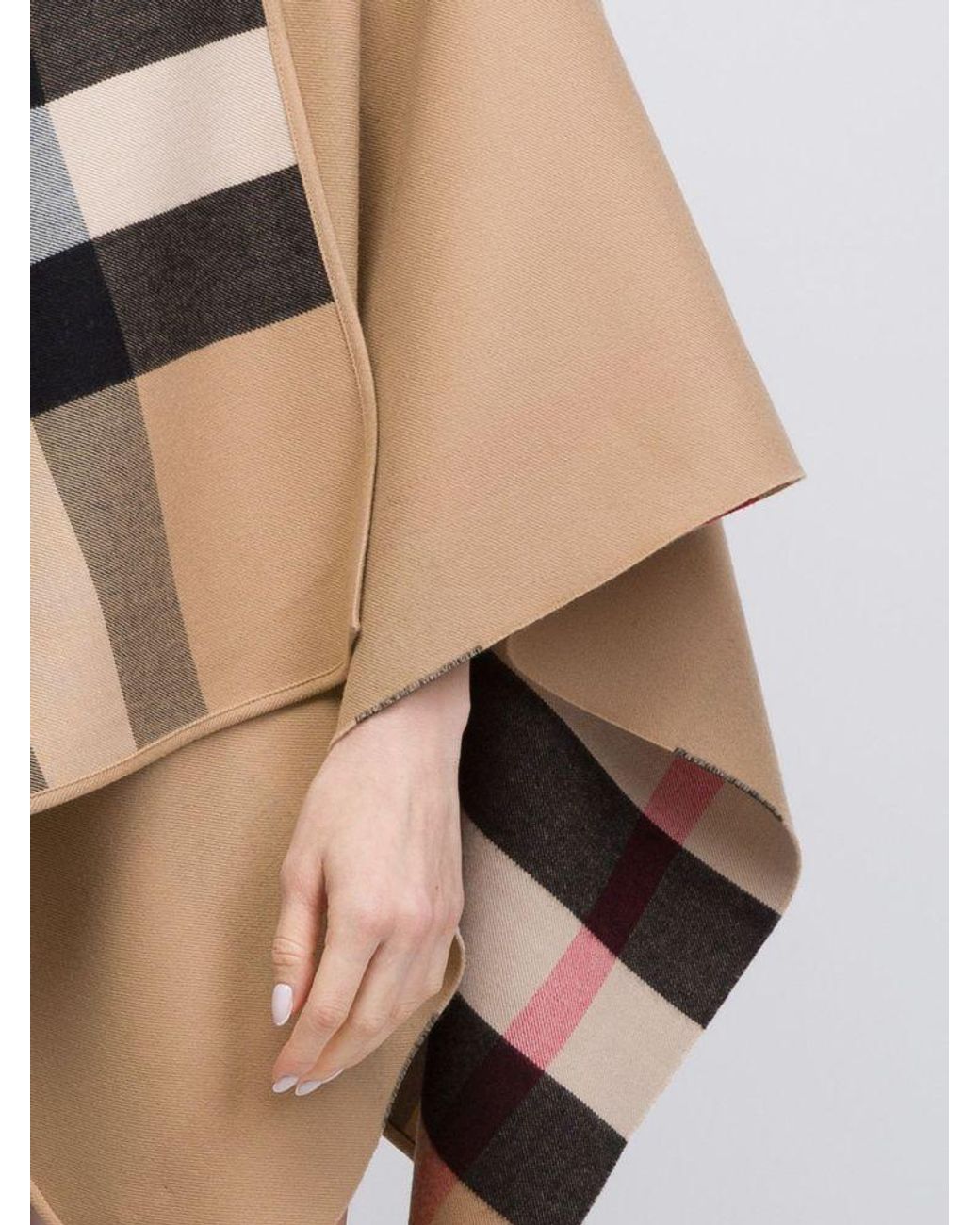 Burberry Natural Check Reversible Wool Cape