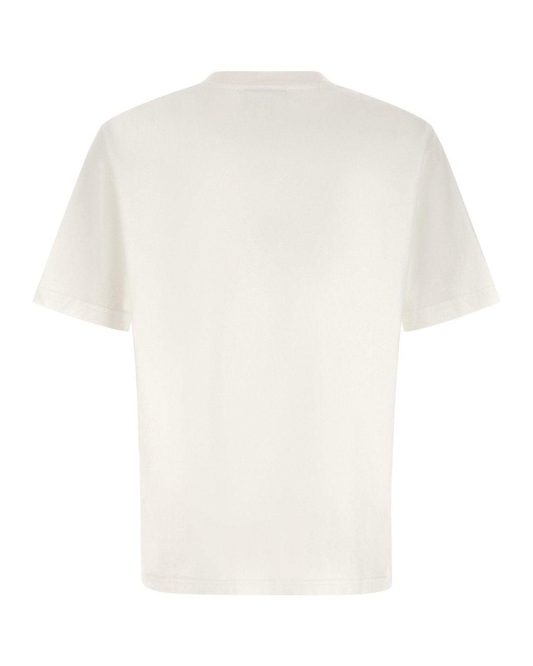 Maison Kitsuné White Embroidered Fox Logo T-Shirt for men