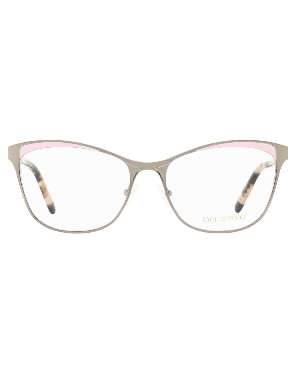 Emilio Pucci Black Pucci Sculpted Butterfly Eyeglasses Ep5084 020 Ruthenium-Rose Havana 53Mm Ruthenium/Rose Metal/Plastic (Acetate)