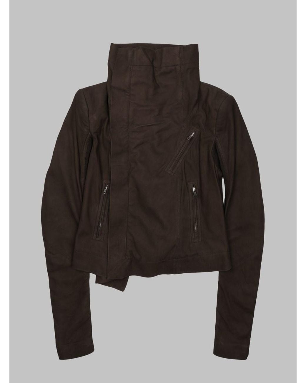 Rick Owens Black Biker Jacket Lamb Leather