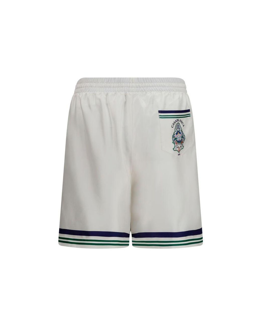 Casablanca Gray White Silk Bermuda Shorts for men