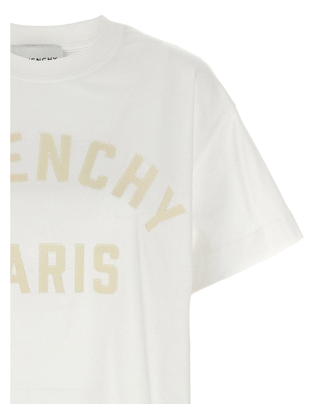 Givenchy White Logo-Embroidered T-Shirt