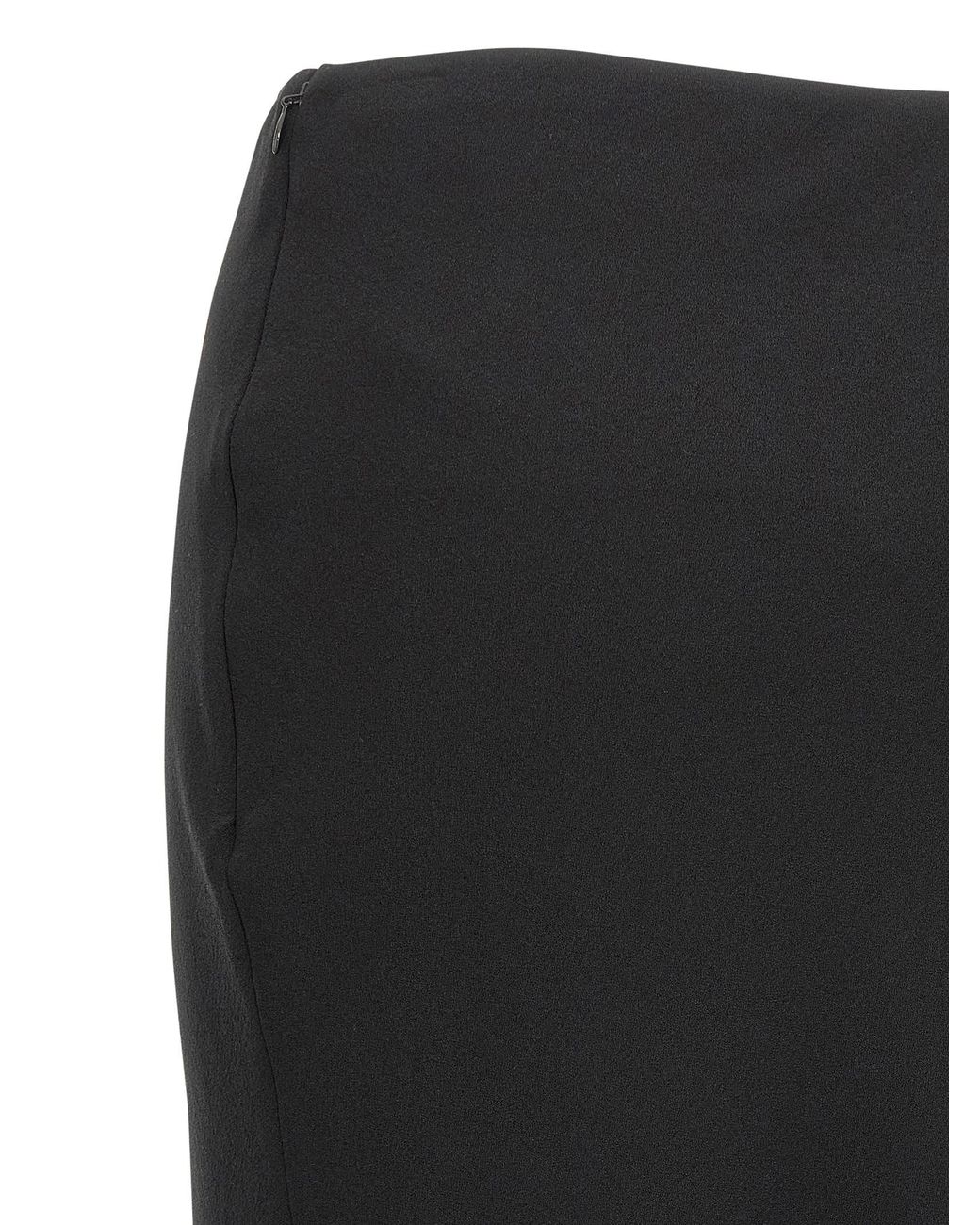 Alessandra Rich Black Fluid Silk Crepe Maxi Skirt With Lined Elegance