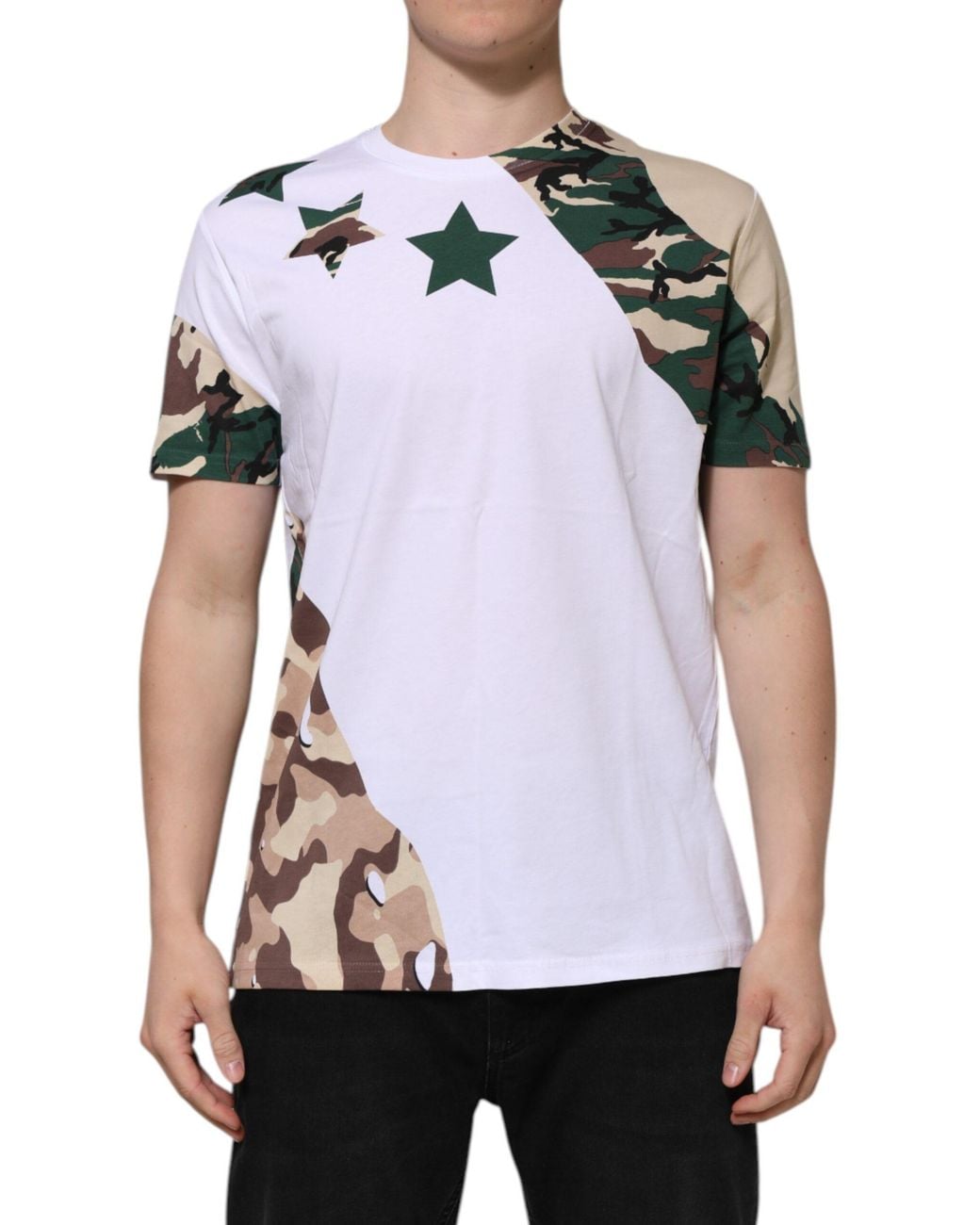 Dolce & Gabbana White Camo Star Tee for men