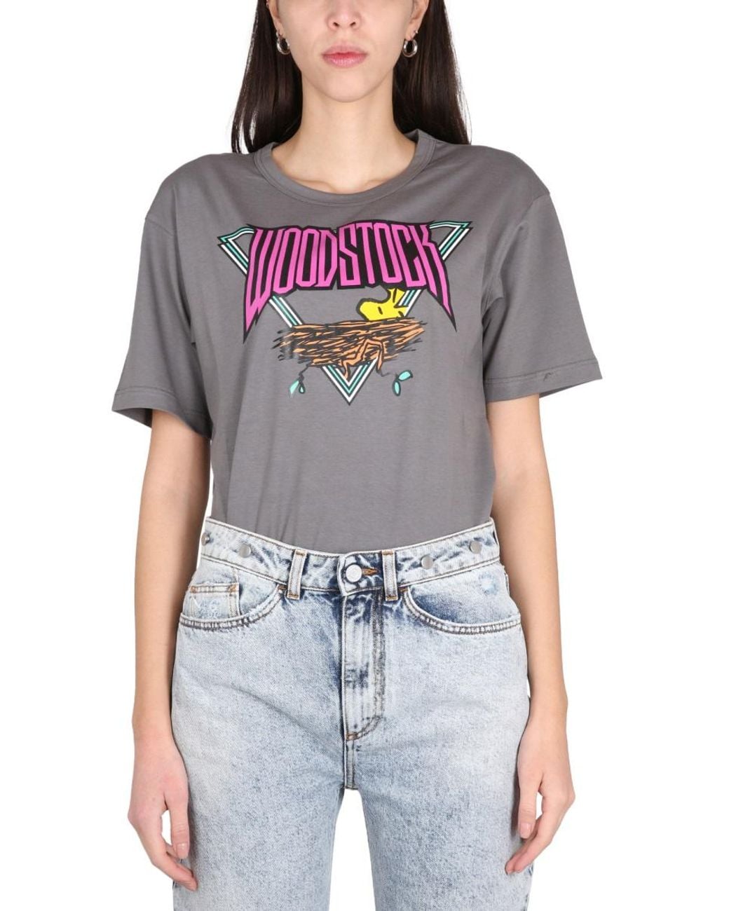 Philosophy Di Lorenzo Serafini Gray Peanuts T-Shirt Cotton T-Shirts