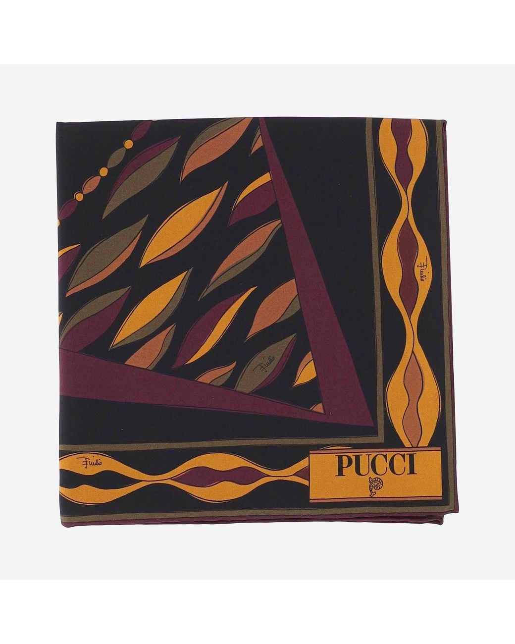 Emilio Pucci Multicolor Silk Scarf Bordeaux And Scarfs