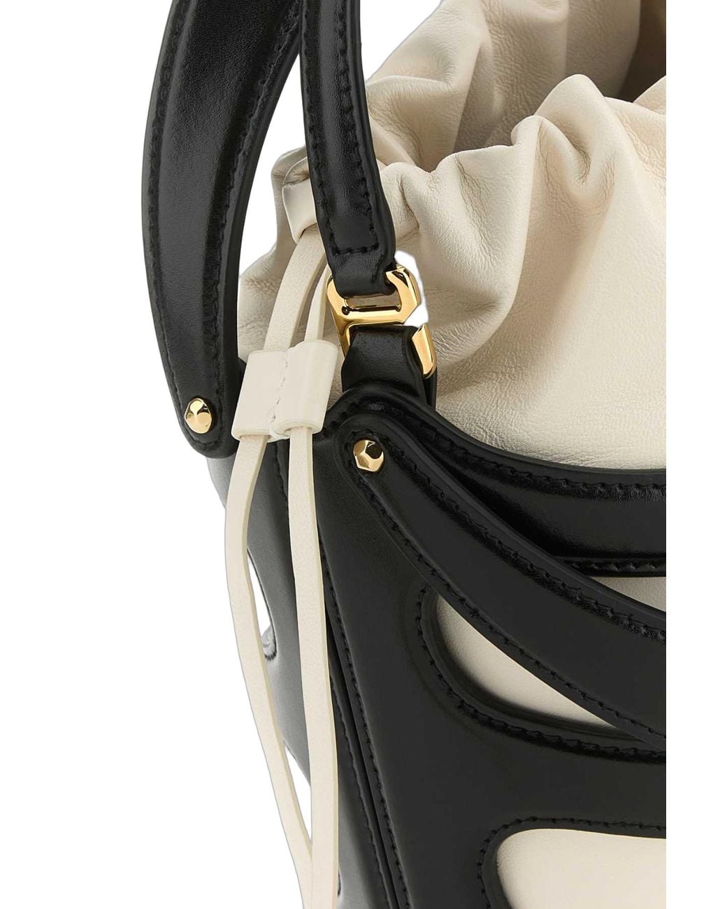 McQueen Alexander Mcqueen Leather Colorblock Bucket Bag in Black | Lyst