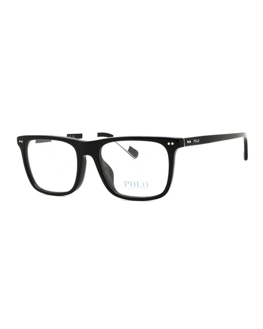 Polo Ralph Lauren Black Eyeglasses Rectangle Full Rim, Shiny Frame And Clear Demo Lenses Lens Ph2282F5001 Sunglasses for men