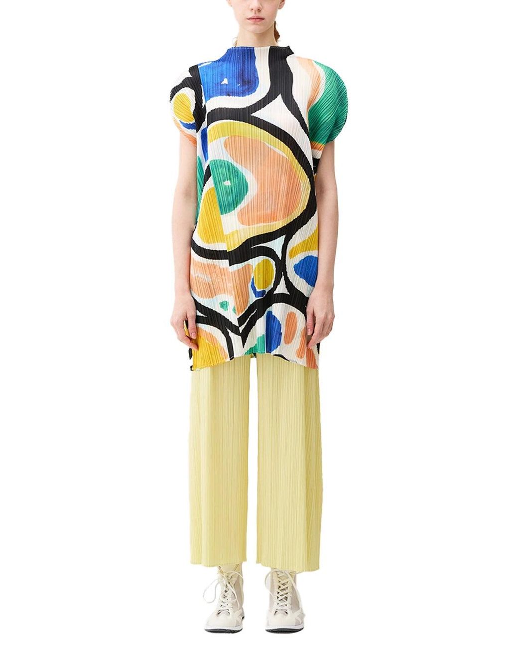 Issey Miyake Multicolor Pleats Please Roll Tunic Multi