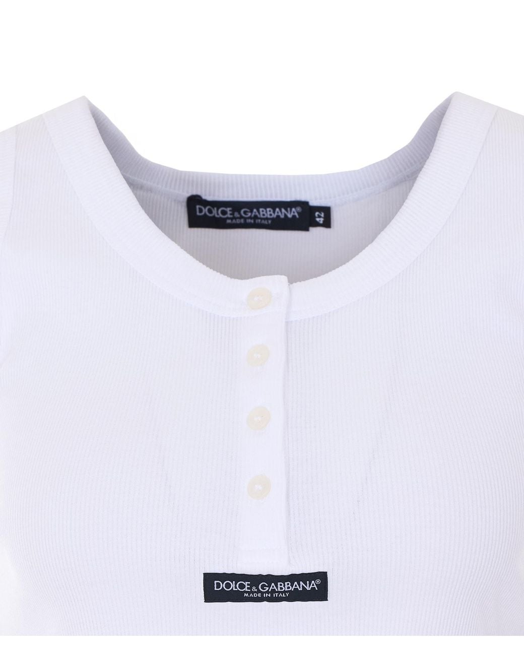 Dolce & Gabbana White Logo Cropped Tank Top