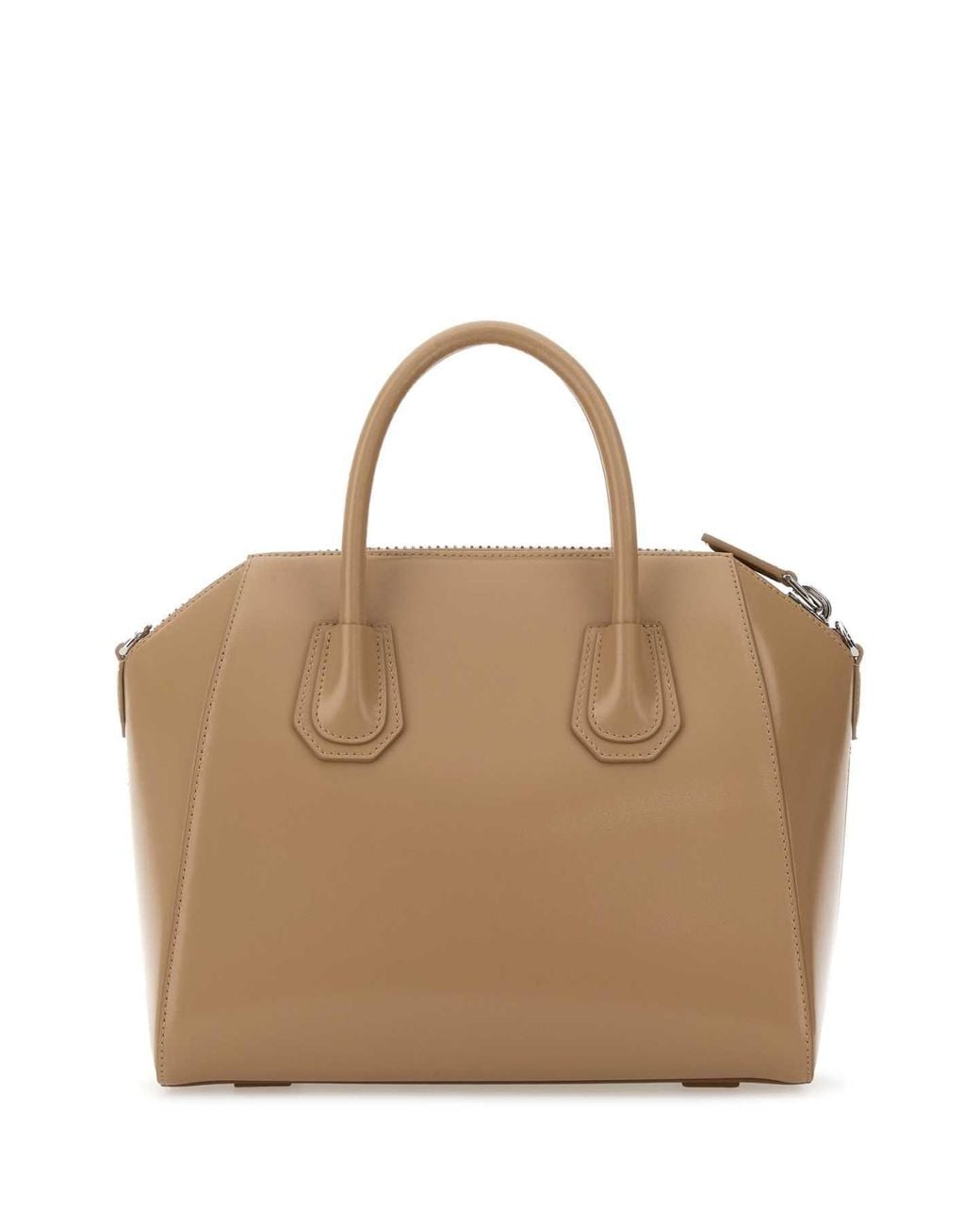 Givenchy Natural Givenchy Structured Calf Leather Top Handle Bag