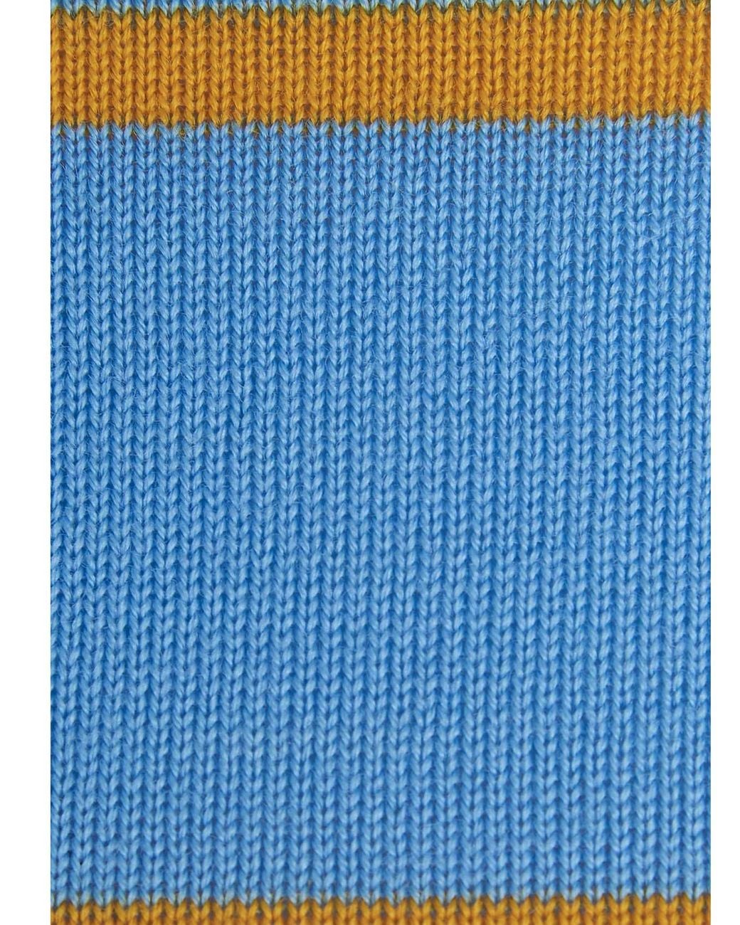 Emilio Pucci Blue Striped Wool Cut-Out Crop Sweater