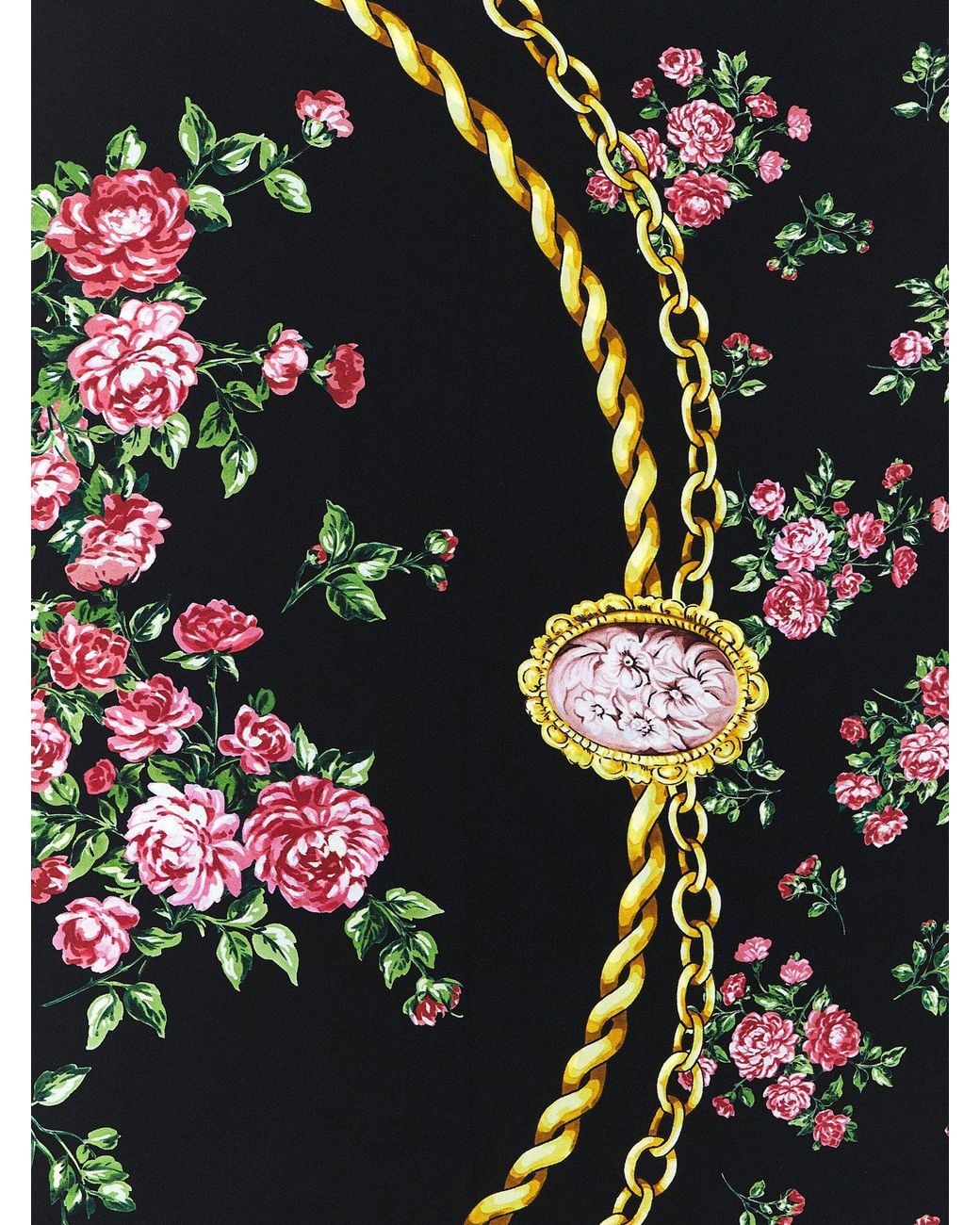 Dolce & Gabbana Black Dolce & Gabbana Mazzolini Di Rose Scarf