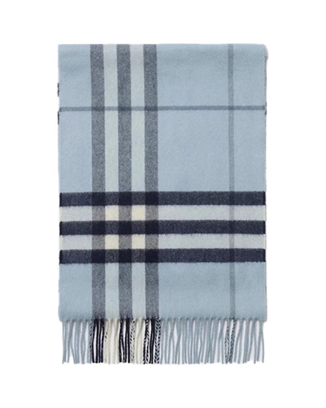 Burberry Blue Check Cashmere Scarf Bank