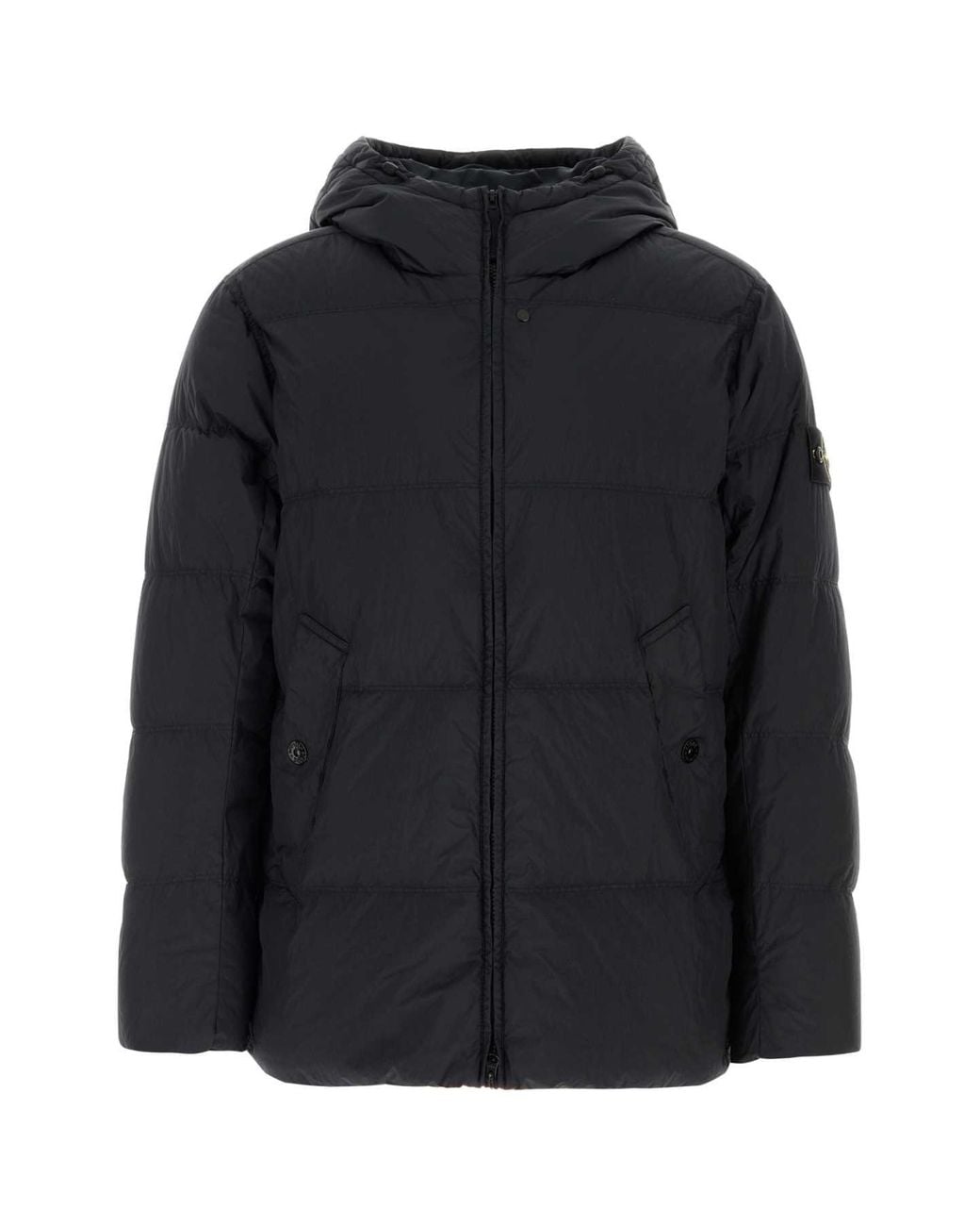 Stone Island Black Slate Nylon Down Jacket for men